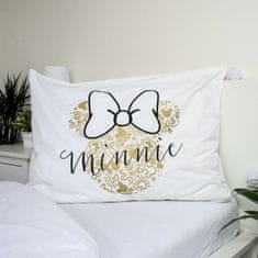Disney DISNEY Minnie Mouse Bela DVOJNA, otroška posteljnina z zadrgo, 100% BOMBAŽ 140x200+70x90 cm OEKO-TEX