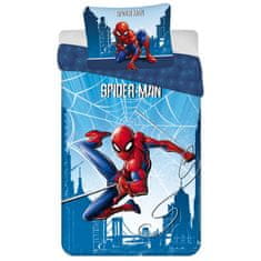 MARVEL COMICS MARVEL Spider-Man Temno modra DVOJNA bombažna otroška posteljnina z zadrgo, 100% BOMBAŽ 140x200+60x80 cm OEKO-TEX