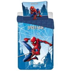 MARVEL COMICS MARVEL Spider-Man Temno modra DVOJNA bombažna otroška posteljnina z zadrgo, 100% BOMBAŽ 140x200+70x90 cm OEKO-TEX