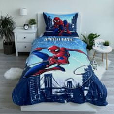 MARVEL COMICS MARVEL Spider-Man Temno modra DVOJNA bombažna otroška posteljnina z zadrgo, 100% BOMBAŽ 140x200+70x90 cm OEKO-TEX