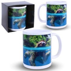 sarcia.eu Planet Earth II Bela keramična skodelica z ročajem lenivca, zbirateljski predmet za oboževalce, VELIKA KAPACITETA 325 ML