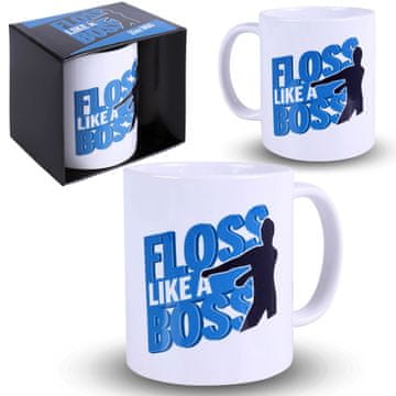 sarcia.eu Floss Like a Boss Bela keramična skodelica z ročajem, skodelica V DARILNI ŠKATLI 325 ml