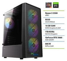 Gamer namizni računalnik, R5 5500, 16GB, SSD1TB, RTX5060, DOS (148055)