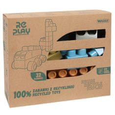 Wader WADER RePlay SET gradbenih kock 32 KOSOV, OKOLJU PRIJAZNE kocke za otroke, VARNE velike kocke 