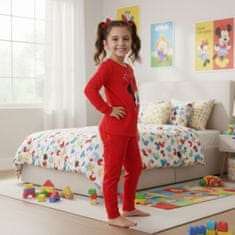 Disney DISNEY Minnie Mouse Velour, rdeče pižame za deklice, DVOJNE pižame z dolgimi rokavi OEKO-TEX 116cm