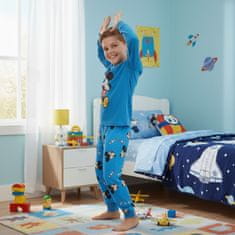 Disney DISNEY Mickey Mouse Velour, modre pižame za dečke, DVOJNE pižame z dolgimi rokavi OEKO-TEX 110cm