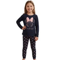Disney DISNEY Minnie Mouse bombažne, temno modre pižame za deklice, DVOJNE pižame z dolgimi rokavi, 100 % BOMBAŽ 104cm