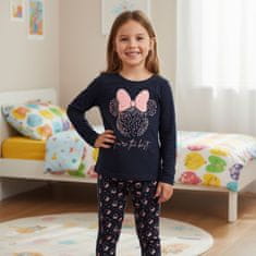 Disney DISNEY Minnie Mouse bombažne, temno modre pižame za deklice, DVOJNE pižame z dolgimi rokavi, 100 % BOMBAŽ 104cm