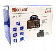 Farrot Radio FM AM retro vintage prenosni Bluetooth sončna celica USB SD 1200 mAH