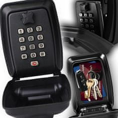 Dexxer Kombinacijski stenski sef za ključe in kartice do 12 številk črn