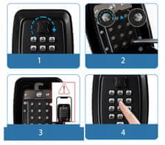 Dexxer Kombinacijski stenski sef za ključe in kartice do 12 številk črn