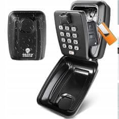 Dexxer Kombinacijski stenski sef za ključe in kartice do 12 številk črn