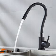 Dexxer FLEX enoročna kuhinjska armatura z gibljivo cevjo črna 360°