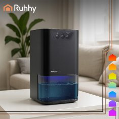Ruhhy LED RGB 36W razvlaževalec in absorber vlage 1400ml črn