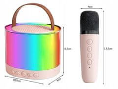 Verkgroup Set LED RGB aku. karaoke zvočnik Bluetooth 5.3 2x mikrofon USB