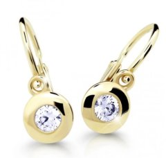 Cutie Diamonds Ujemajoči se otroški uhani iz rumenega zlata z diamanti C2589-10-10-X-1-D
