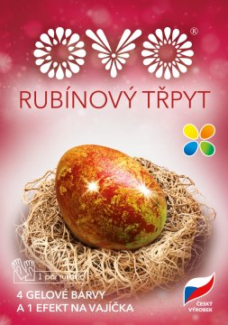 OVO RUBY barva za jajca 4 gel barve + bleščice + rokavice