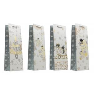 PIGO Vrečka darilna za steklenico 12x36x9cm novo leto