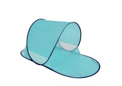Teddies Šotor za plažo z UV-filtrom, zložljiv iz poliestra/kovine, ovalno modre barve, v vrečki iz blaga