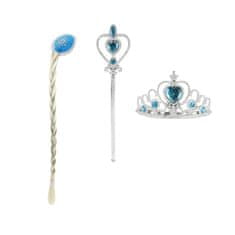 Teddies Lepotni set plastična krona, žezlo, coprnica Ledena princesa na kartici