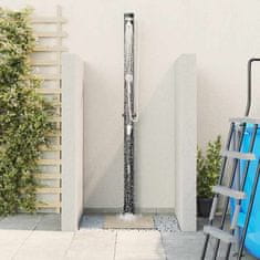 Vidaxl Zunanji solarni tuš Črna 217 cm PVC in aluminij