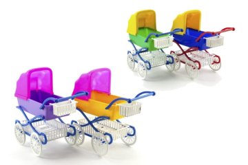 Teddies Globok plastični voziček 21cm