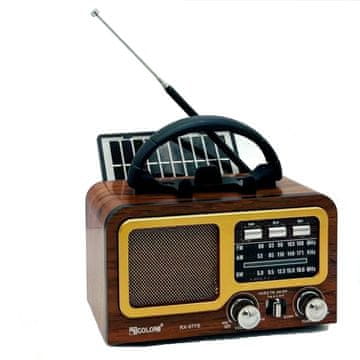 Farrot Radio FM AM retro vintage prenosni Bluetooth sončna celica USB SD 1200 mAH