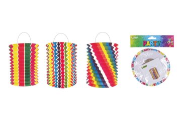 Wiky Mavrična cilindrična svetilka premera 16 cm v vrečki (brez palice) karneval