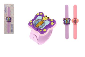 Teddies Otroška ura samonavijanje metulja silikona 22cm baterija deluje 2 vrsti
