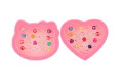 Teddies Prstan / biserni obroči z biserom kovina / plastika 12 kosov nastavljive velikosti v plastični škatli 9x8cm