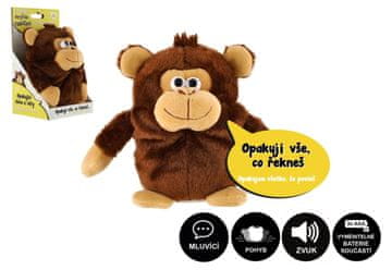 Teddies Opica Tony ponavlja stavke plišast 18cm na baterije z zvokom