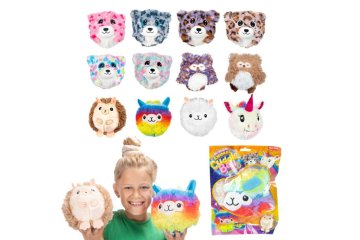 Teddies Napihljiva plišasta žival z žogo 15 cm mešanica vrst v vrečki 12m+
