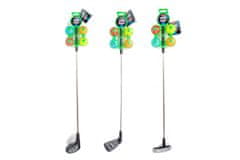 Teddies Komplet za golf 1 kos palice 60 cm + 4 kosi žogic kovina/plastenke 3 vrste