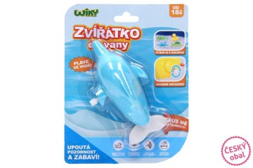 Delfin raztegljiv v kopel iz plastike 14 cm na kartici