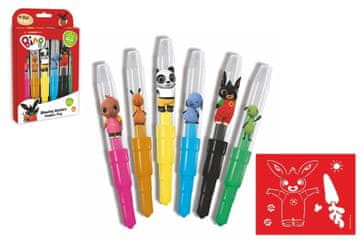 Bing Pihalni markerji Bunny 6 kosov s šablonami v škatli 12x19cm