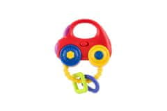 Teddies Plastični avtomobilček z ropotuljico 10x11cm na baterije z zvokom, lučko na kartici 3m+