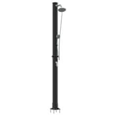 Vidaxl Zunanji solarni tuš Črna 217 cm PVC in aluminij