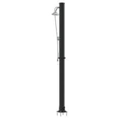 Vidaxl Zunanji solarni tuš Črna 217 cm PVC in aluminij