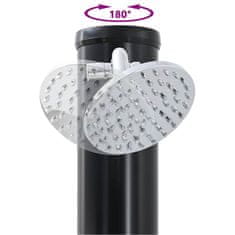 Vidaxl Zunanji solarni tuš Črna 217 cm PVC in aluminij