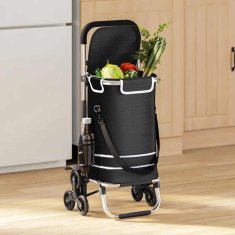 Vidaxl Nakupovalni voziček Črna 47 x 39 x 100.5 cm Oxford tkanina