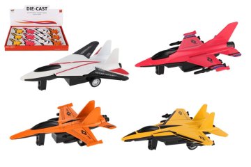 Teddies Letalo/potegovalka kovina/plastenke 11 cm z možnostjo izvleka