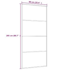 Vidaxl Drsna vrata ESG steklo in aluminij 90x205 cm bela
