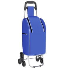 Vidaxl Nakupovalni voziček Modra 39.5 x 36 x 92.5 cm Oxford tkanina