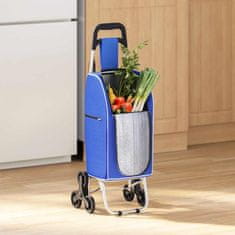Vidaxl Nakupovalni voziček Modra 39.5 x 36 x 92.5 cm Oxford tkanina