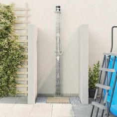 Vidaxl Zunanji solarni tuš Črna 217 cm PVC in aluminij