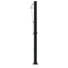 Vidaxl Zunanji solarni tuš Črna 217 cm PVC in aluminij