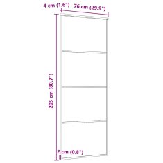 Vidaxl Drsna vrata ESG steklo in aluminij 76x205 cm bela