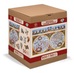 Wooden city Lesena sestavljanka Antični zemljevid Nova Terrarum 2v1, 505 kosov ECO