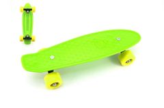 Teddies Skateboard - pennyboard 43cm, nosilnost 60kg kovinske osi, zelena, rumena kolesa