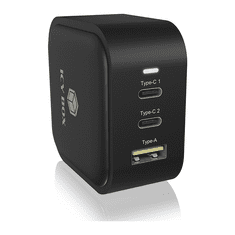 IcyBox IB-PS1030-PD 3-portni USB-C/A 65W GaN polnilec